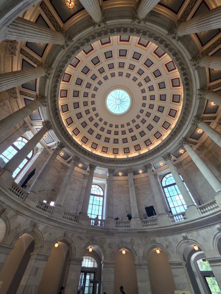 Architectural interior view of a domed ceiling