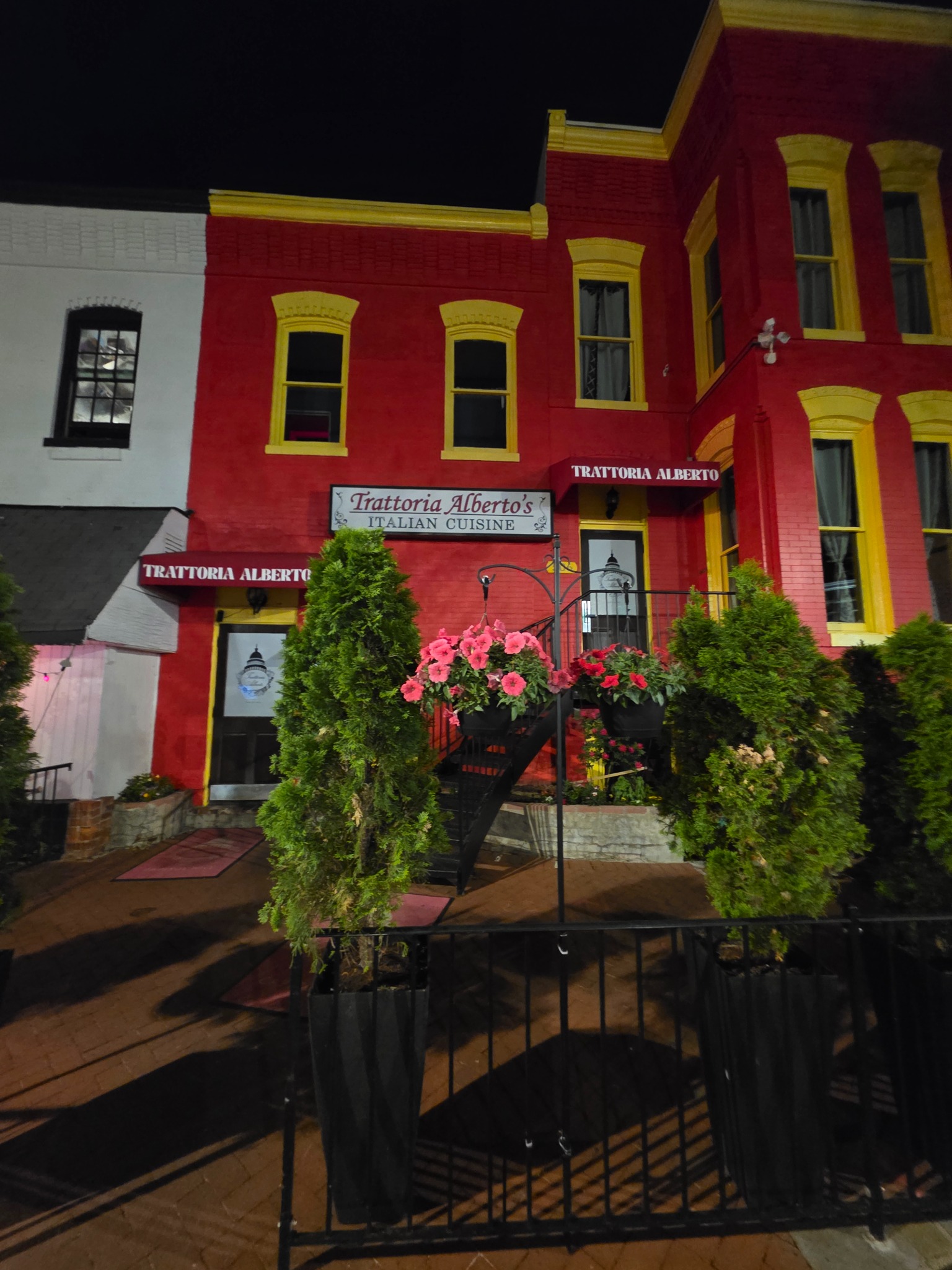 Colorful building illuminated at night